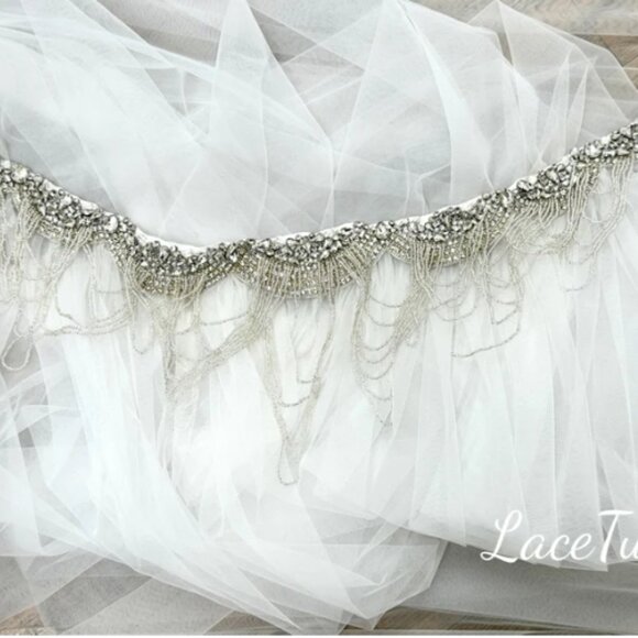 Beautiful Cathedral Length Swarovski crystal beaded bridal Cape! - Picture 10 of 10